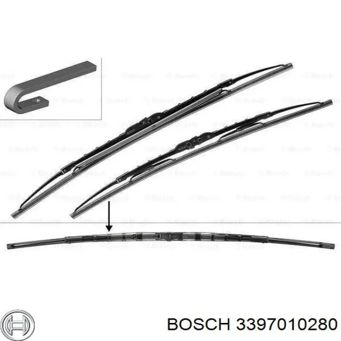 Щетка стеклоочистителя лобового стекла, водительская Bosch 3397010280 цена, от 4.56 USD