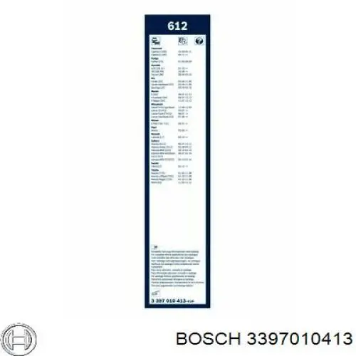 Купить 3397010413 Bosch Щетка-дворник лобового стекла водительская