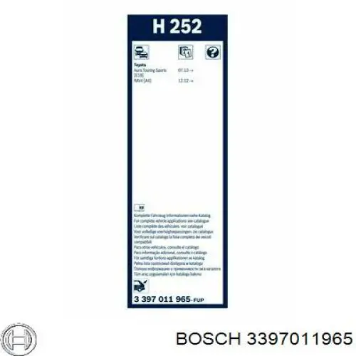 дворник заднего стекла Bosch 3397011965 цена, от 7.59 USD