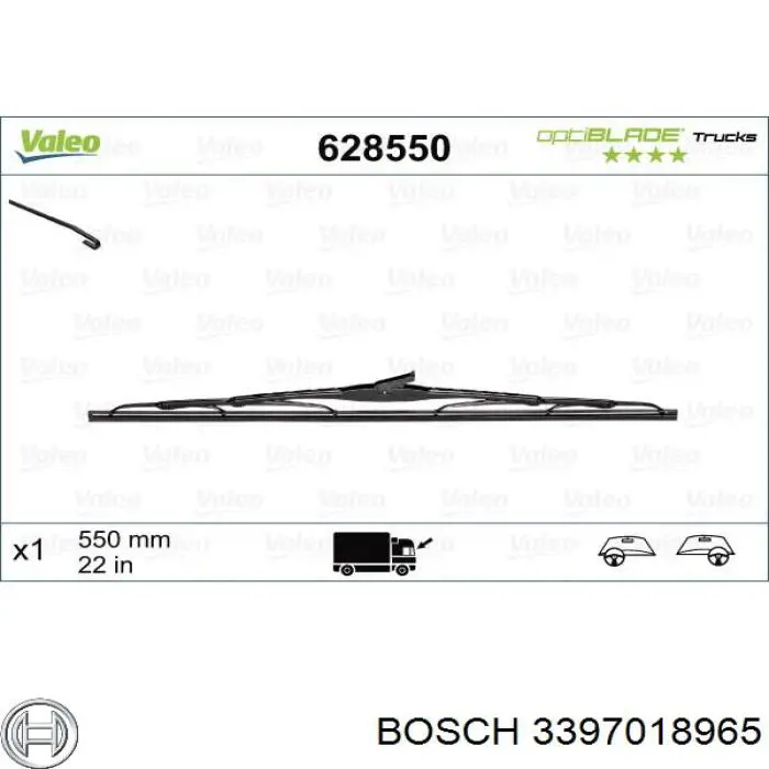Купить 3397018965 Bosch Щетка-дворник лобового стекла водительская
