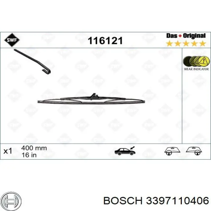 Купить 3397110406 Bosch Щетка-дворник лобового стекла пассажирская