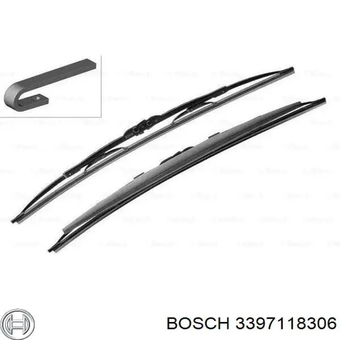 3397118306 Bosch щетка-дворник лобового стекла, комплект из 2 шт.