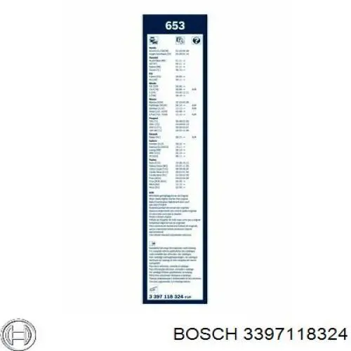 Щетка-дворник лобового стекла пассажирская 3397118324 Bosch