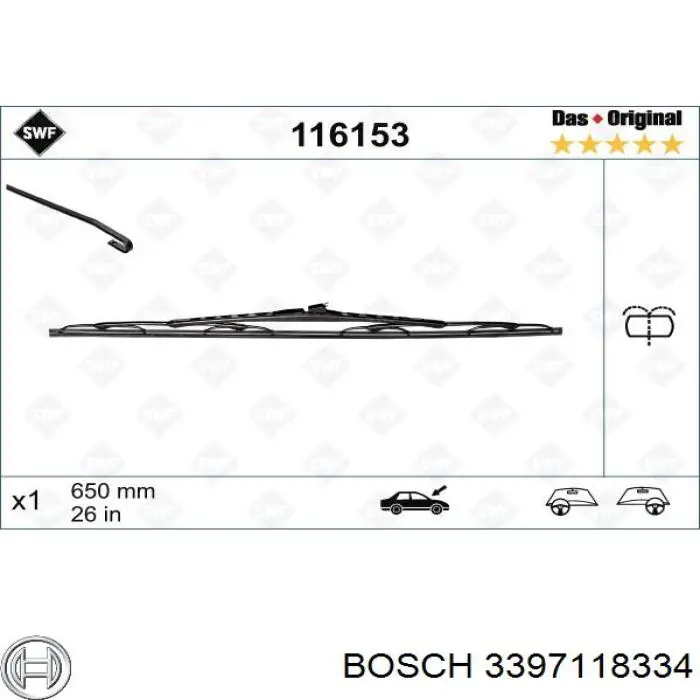 Щітка-двірник лобового скла, комплект з 2-х шт. 3397118334 Bosch