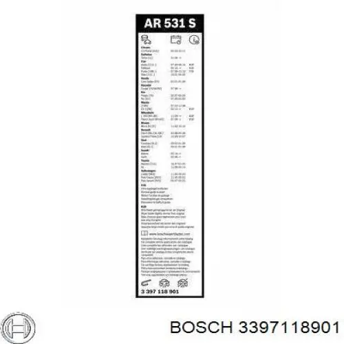 Щетки стеклоочистителя 3397118901 Bosch