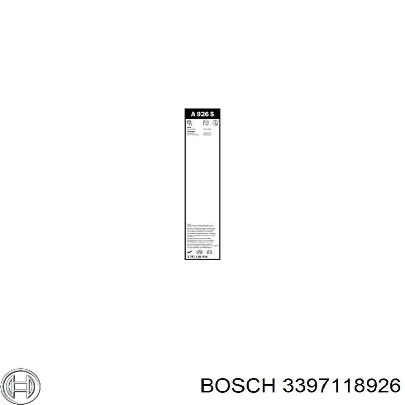 3397118926 Bosch Щетка-дворник лобового стекла, водительская