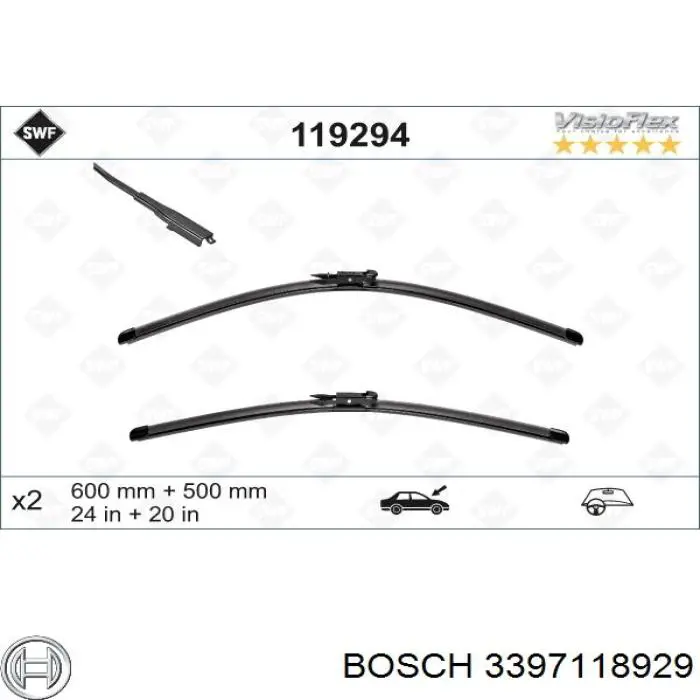 Дворники Bosch 3397118929 цена, от 26.50 USD