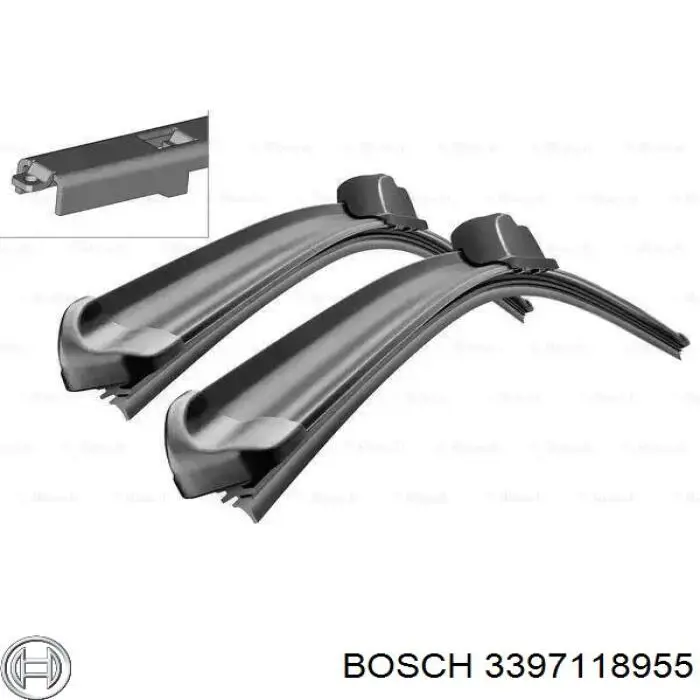 3397118955 Bosch щетка-дворник лобового стекла, комплект из 2 шт.
