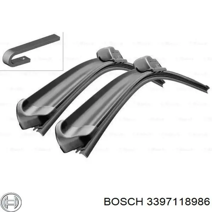 Щітка-двірник лобового скла, комплект з 2-х шт. 3397118986 Bosch