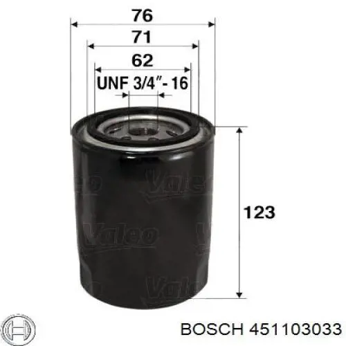 451103033 Bosch filtro de óleo
