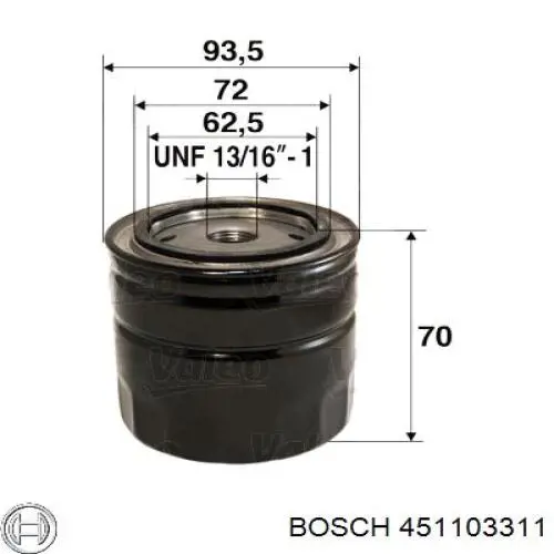 451103311 Bosch filtro de óleo