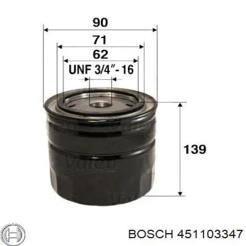 451103347 Bosch filtro de óleo