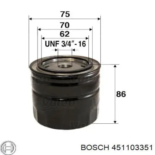 Filtro de aceite 451103351 Bosch