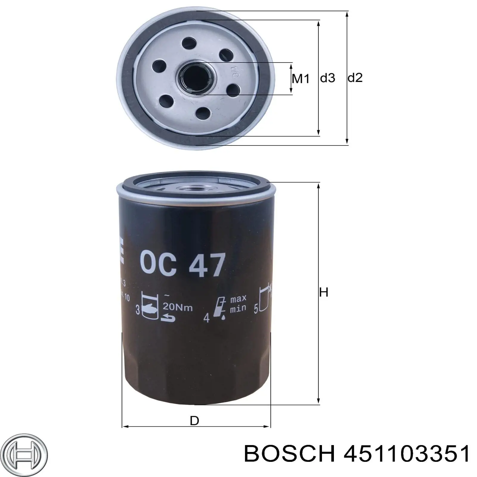 451103351 Bosch Масляный фильтр двигателя