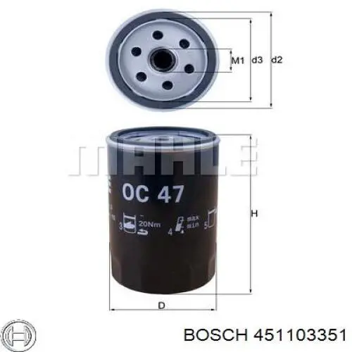 Фильтр очистки масла центробежный Bosch 451103351 цена, от 4.92 USD