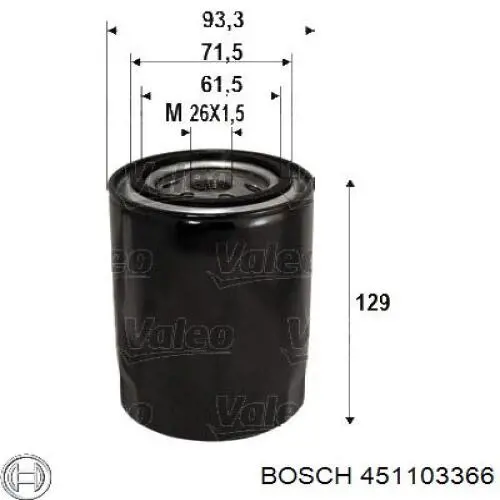 Фильтр очистки масла центробежный Bosch 451103366 цена, от 7.60 USD