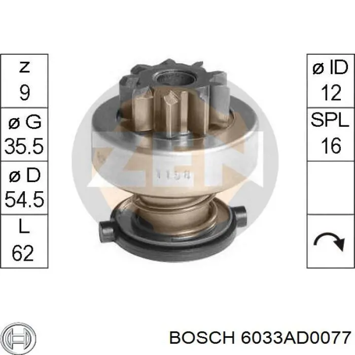 Bendix, motor de arranque 6033AD0077 Bosch