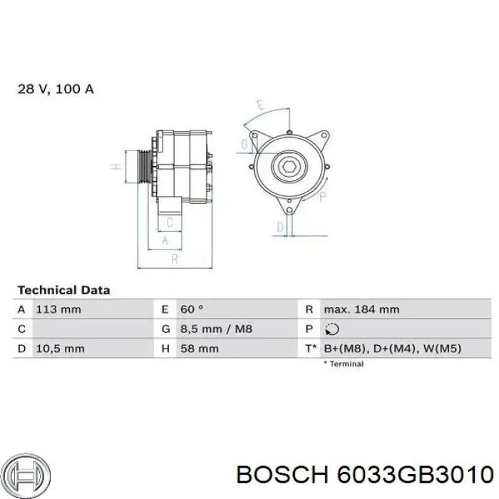 6033GB3010 Bosch генератор