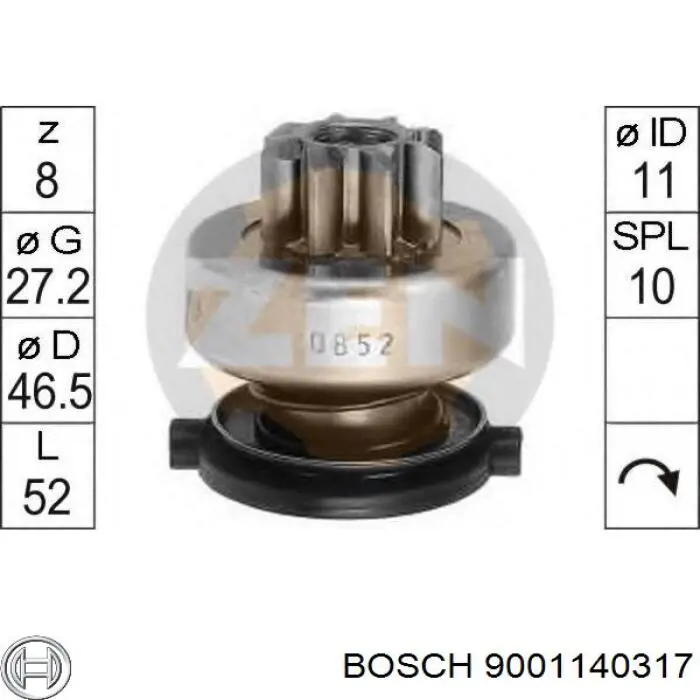 Купить 9001140317 Bosch Бендикс стартера