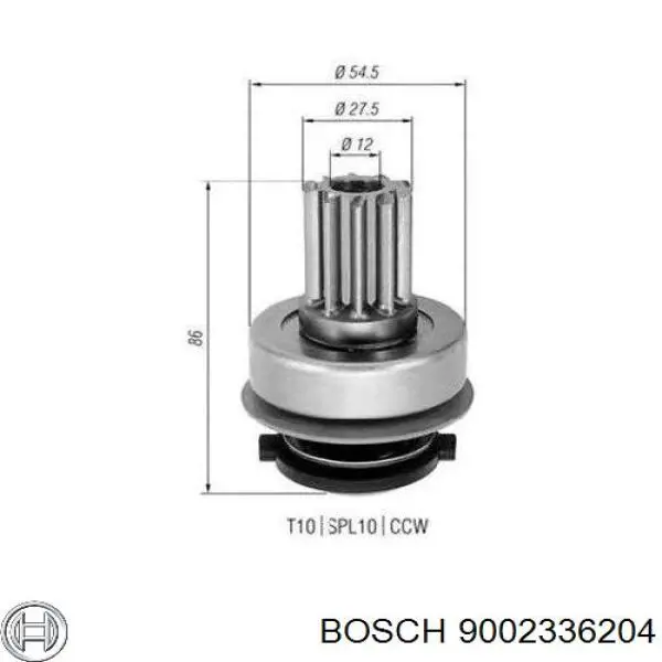 Бендикс стартера 9002336204 Bosch