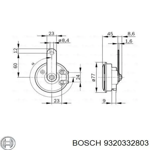Звуковой сигнал 9320332803 Bosch
