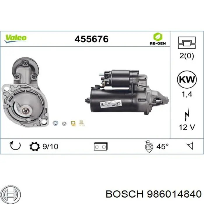 986014840 Bosch стартер