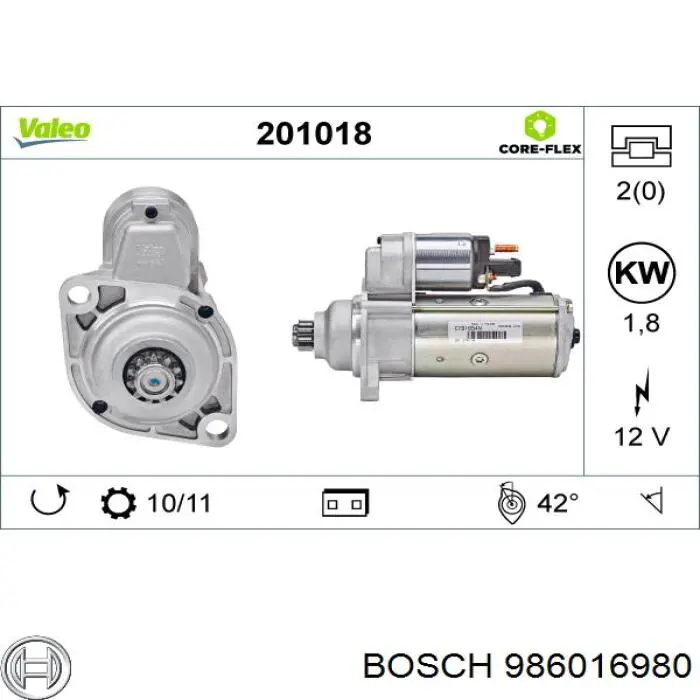 986016980 Bosch стартер
