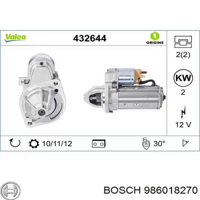 Стартер 986018270 Bosch