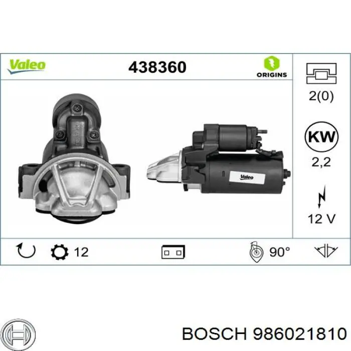 986021810 Bosch motor de arranco