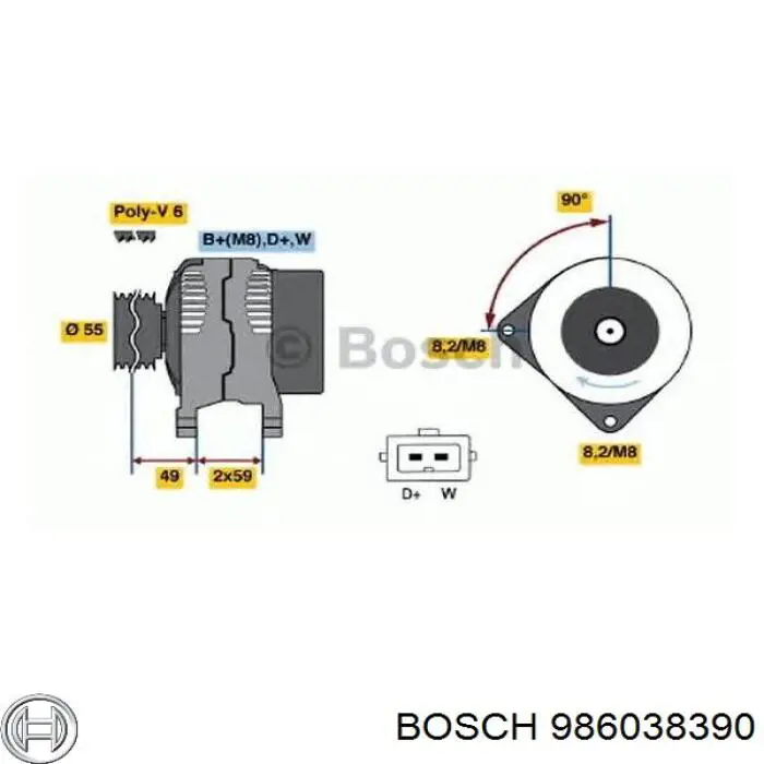 Генератор 986038390 Bosch