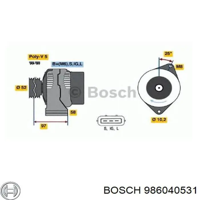 Генератор 986040531 Bosch