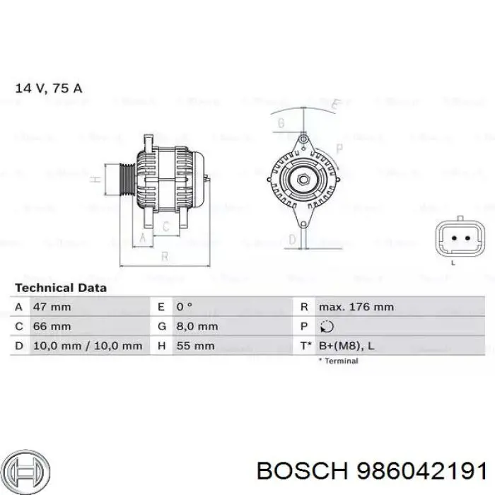 Генератор 986042191 Bosch