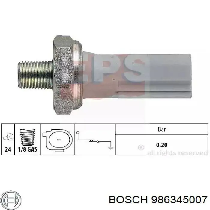 Датчик тиску масла 986345007 Bosch