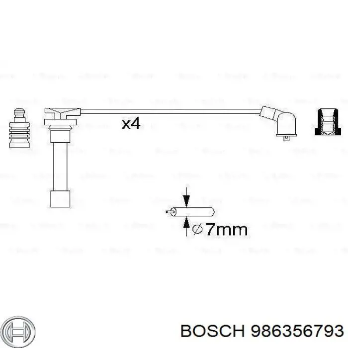 Купить 986356793 Bosch Провода высокого напряжения