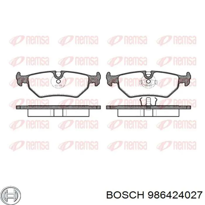 Купить 986424027 Bosch Колодки тормозные задние, дисковые