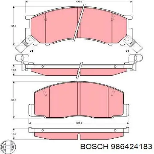 Передние тормозные колодки 986424183 Bosch