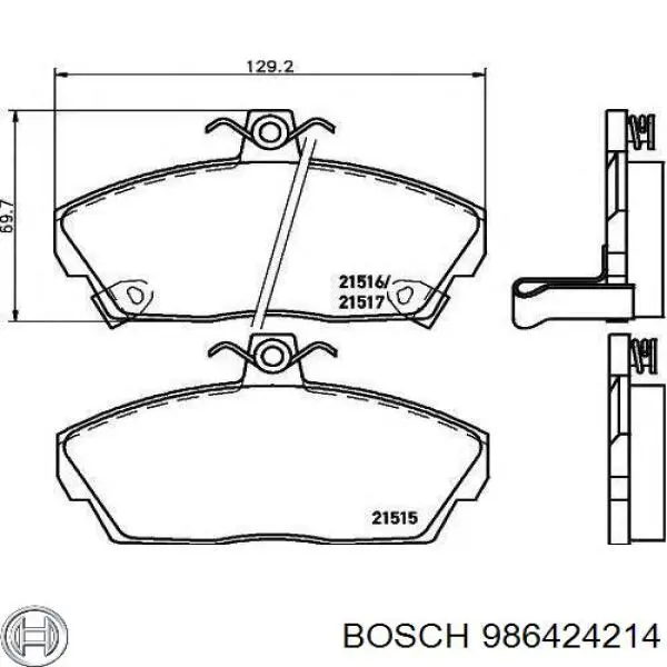 986424214 Bosch Колодки передние
