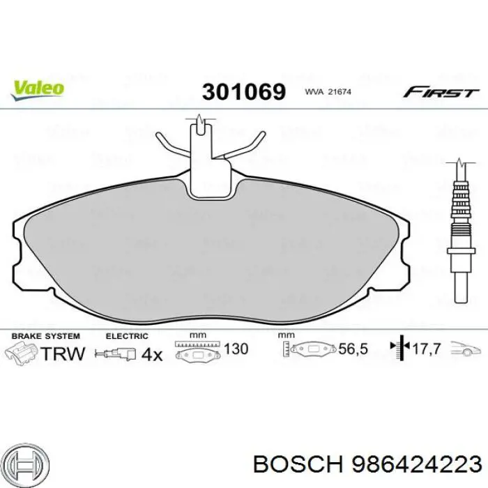 Колодки Bosch 986424223 цена, от 17.48 USD