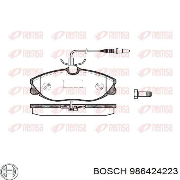 Передние тормозные колодки 986424223 Bosch