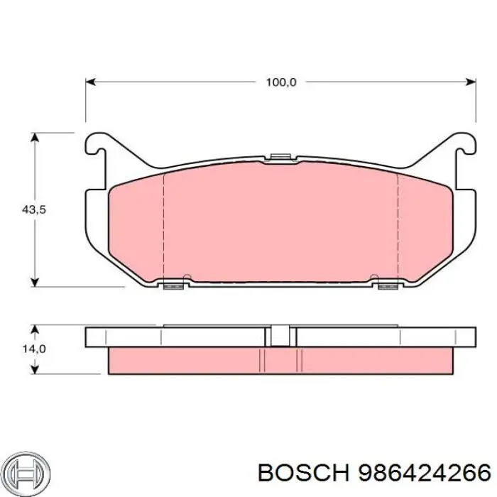 Pastillas de freno traseras 986424266 Bosch