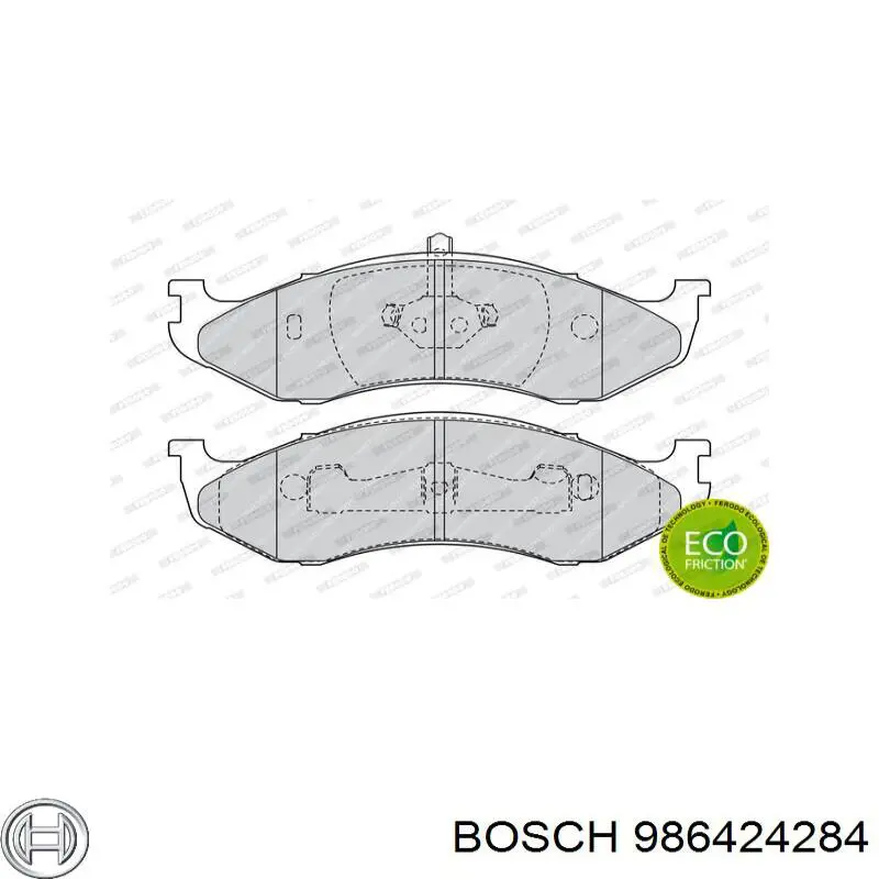Передние тормозные колодки 986424284 Bosch