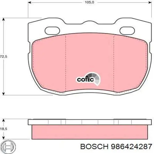 Передние тормозные колодки 986424287 Bosch