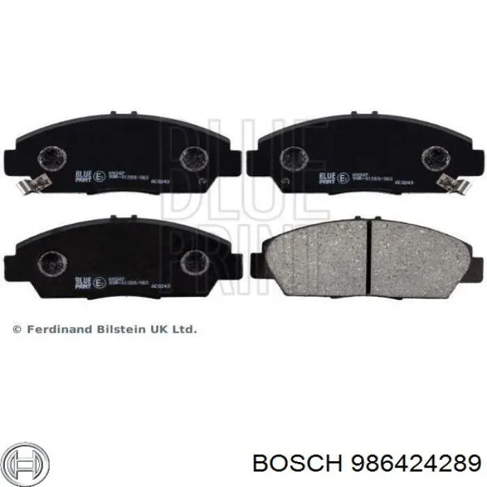 986424289 Bosch колодки тормозные передние дисковые
