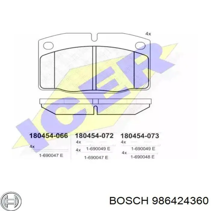 Купить 986424360 Bosch Колодки тормозные