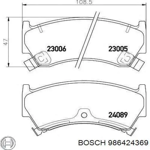 Купить 986424369 Bosch Колодки тормозные