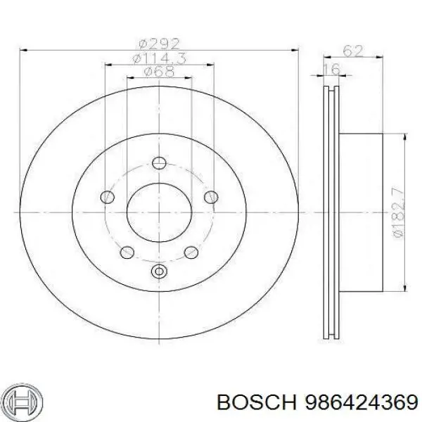 Передние тормозные колодки 986424369 Bosch