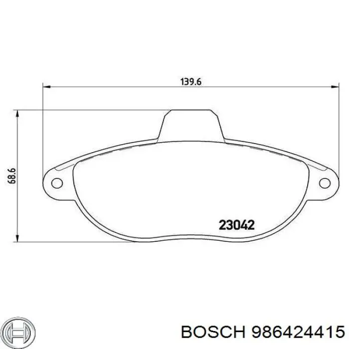 Передние тормозные колодки 986424415 Bosch