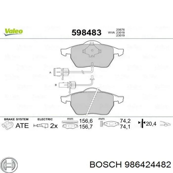 Колодки Bosch 986424482 цена, от 28.24 USD