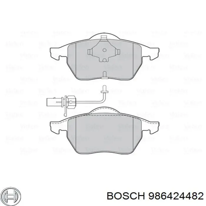 Передние тормозные колодки 986424482 Bosch