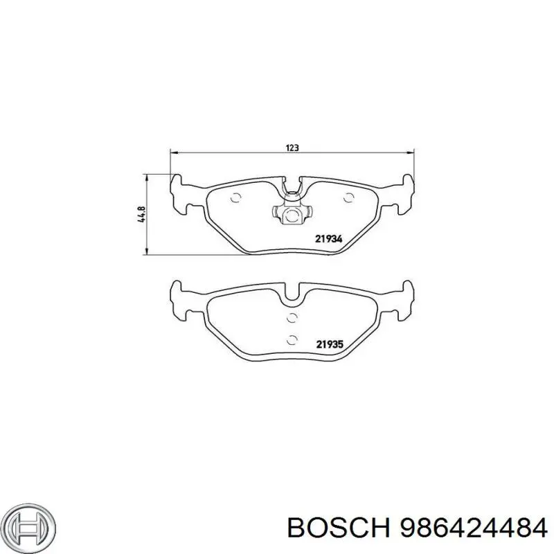 Задние тормозные колодки 986424484 Bosch